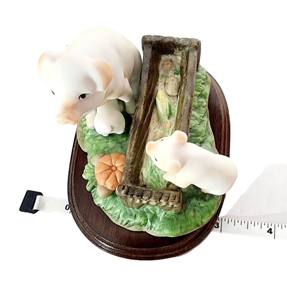 Lefton Figurine Trinket Pig Piglet Farmhouse Farm Mother Knows Best Vtg w/ Base - Picture 7 of 11